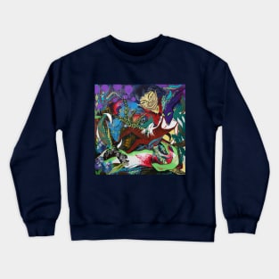 Chinese, Japanese, Asian, Manga, Anime, Tattoos, Rabbits Crewneck Sweatshirt